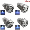 16mm LED illuminé autobloquant étanche bouton de poussée interrupteur en acier inoxydable